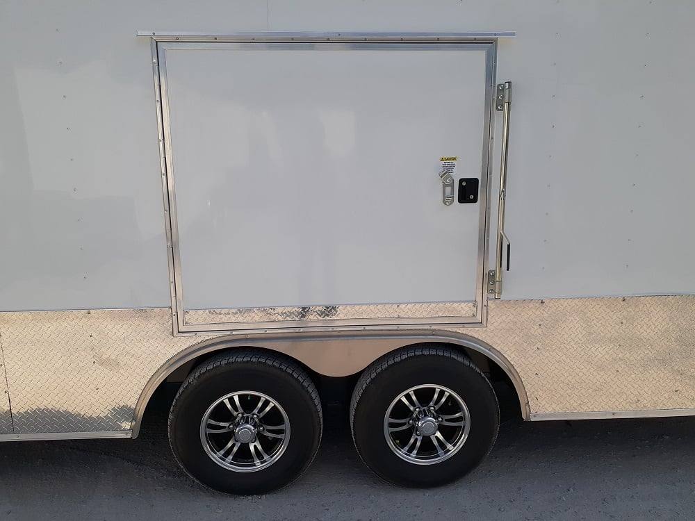 White Custom Enclosed Trailer 8.5′ X 26′ Car Hauler Storage - Image 9