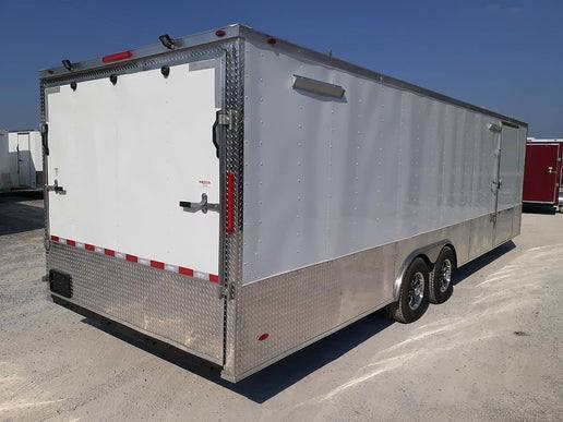 White Custom Enclosed Trailer 8.5′ X 26′ Car Hauler Storage - Image 4