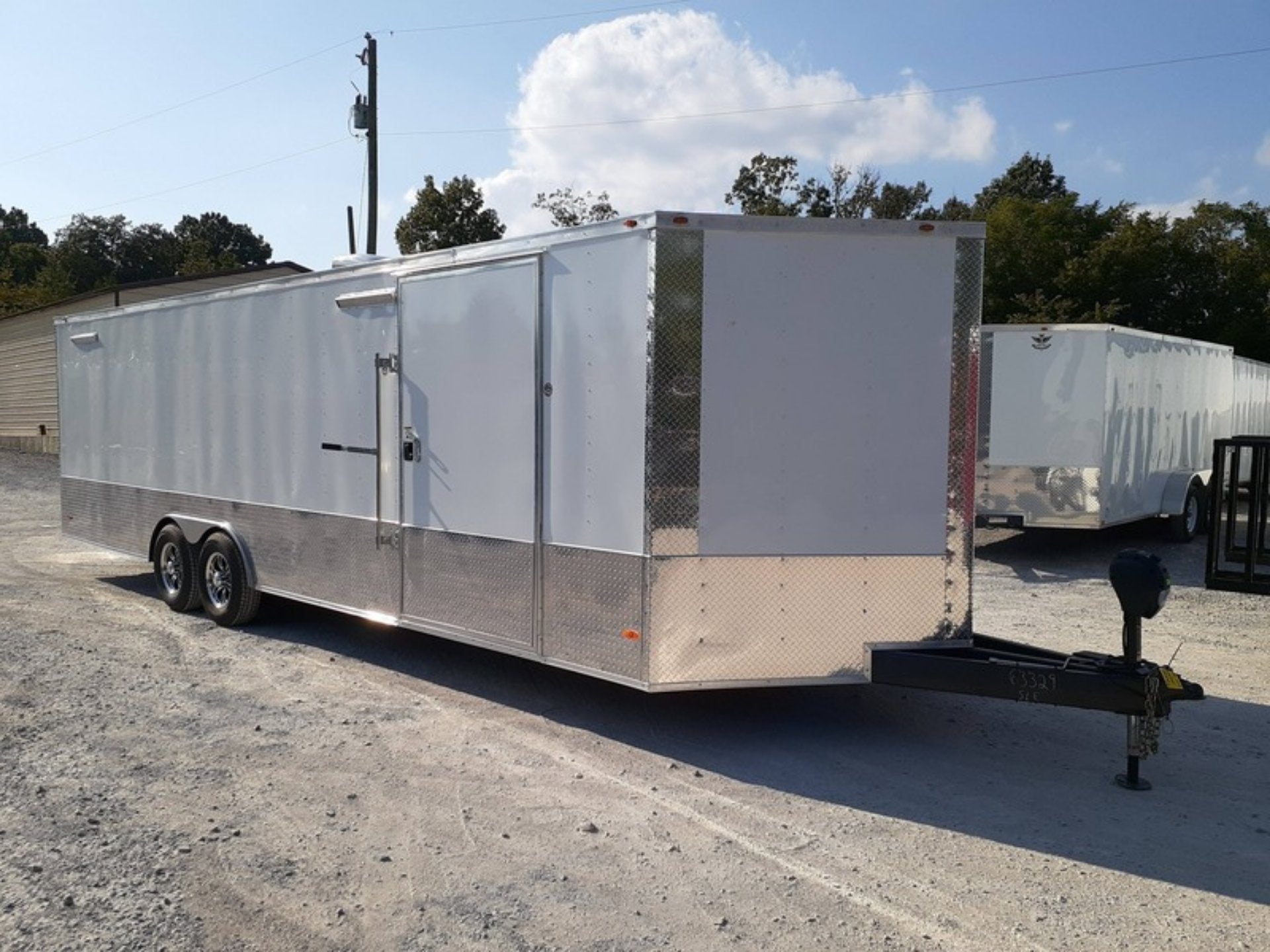 White Custom Enclosed Trailer 8.5′ X 26′ Car Hauler Storage - Image 7