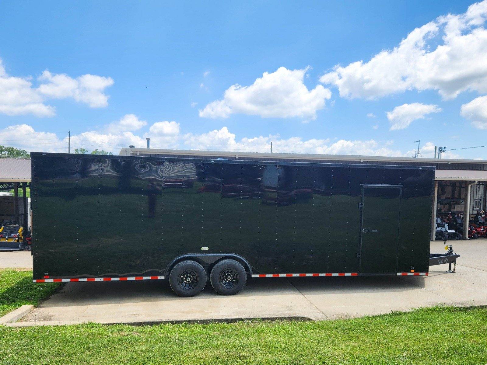 8.5×28 Black V-Nose Enclosed Trailer with Blackout Pkg (2) 7K Axles - Image 3