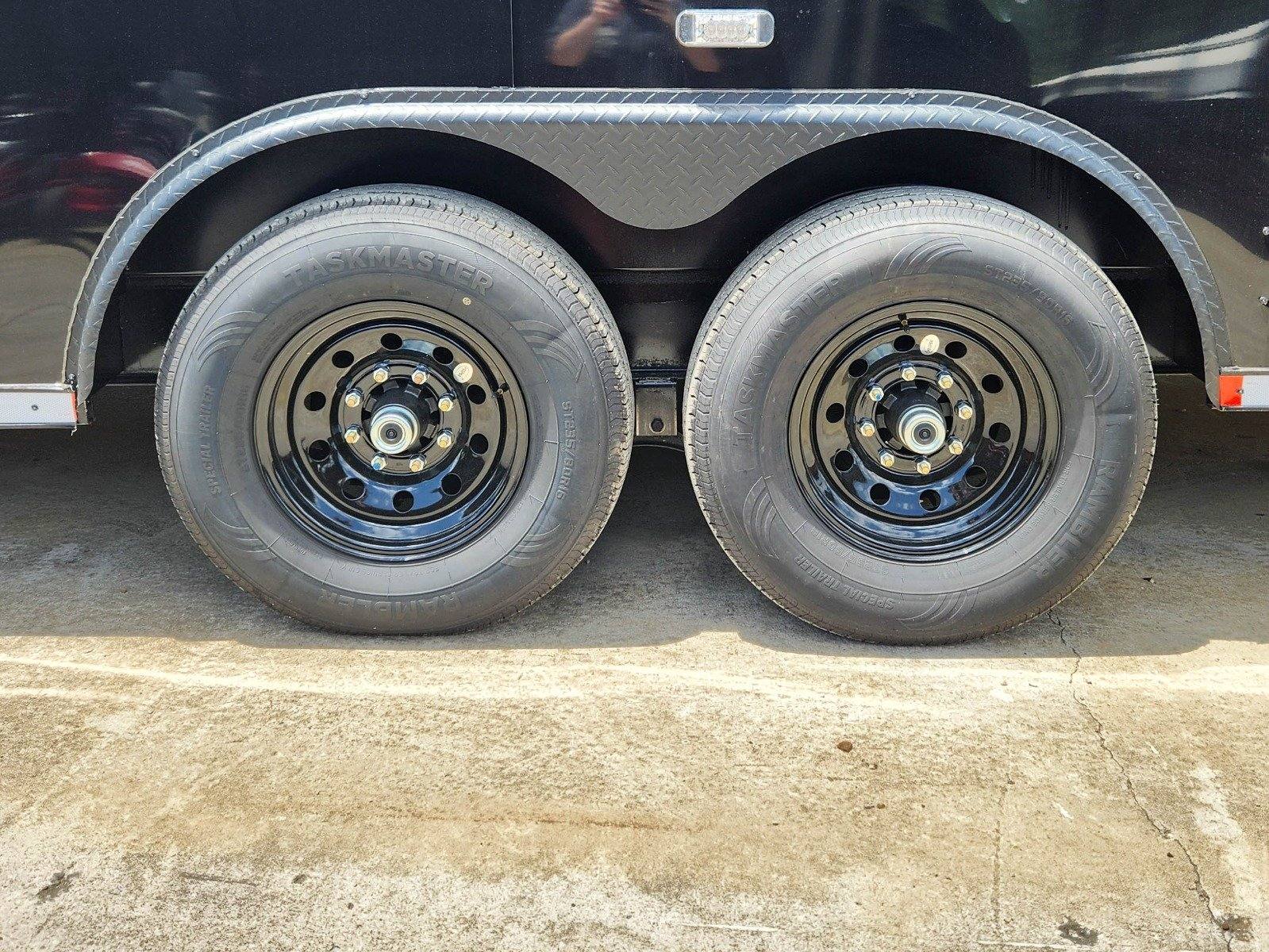 8.5×28 Black V-Nose Enclosed Trailer with Blackout Pkg (2) 7K Axles - Image 10