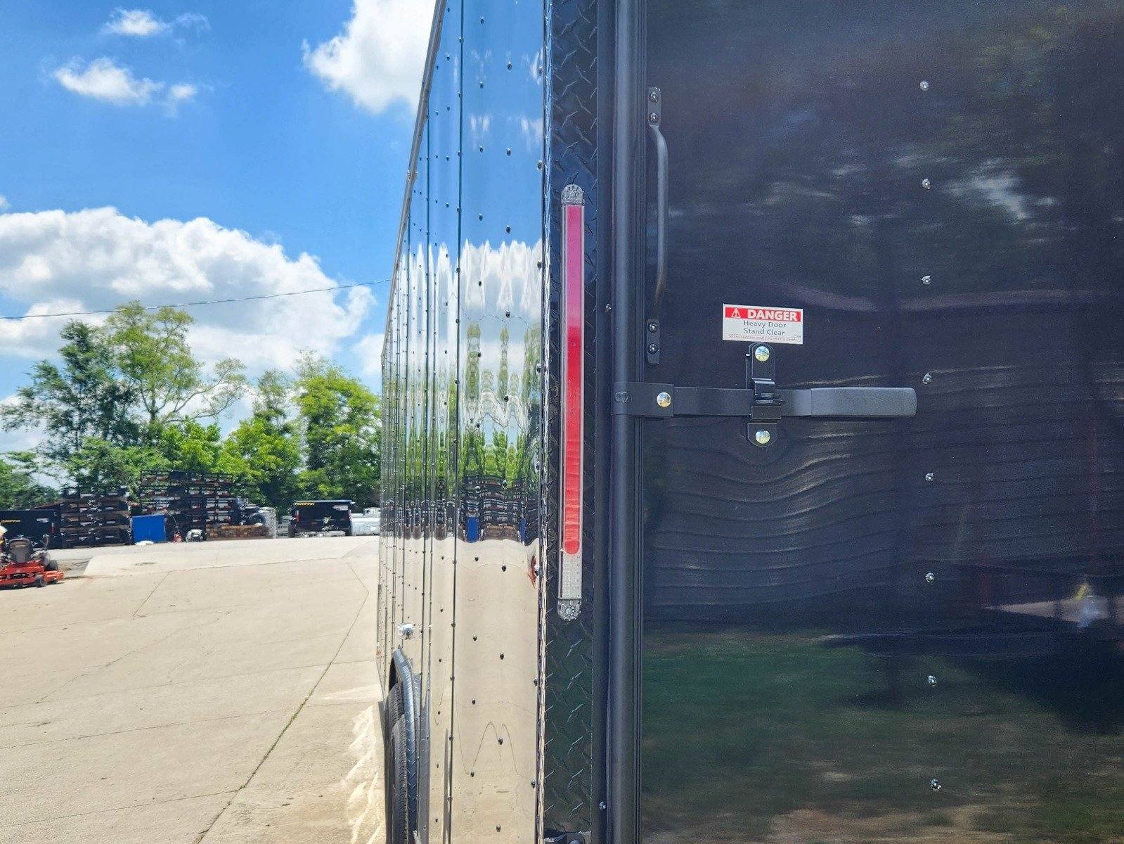 8.5×28 Black V-Nose Enclosed Trailer with Blackout Pkg (2) 7K Axles - Image 12