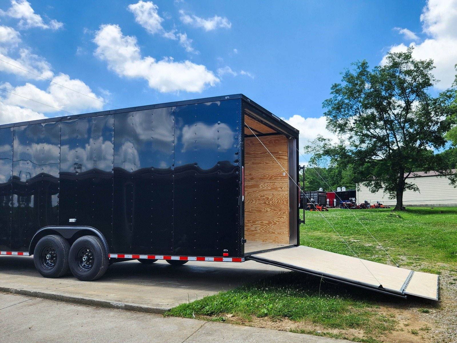 8.5×28 Black V-Nose Enclosed Trailer with Blackout Pkg (2) 7K Axles - Image 16