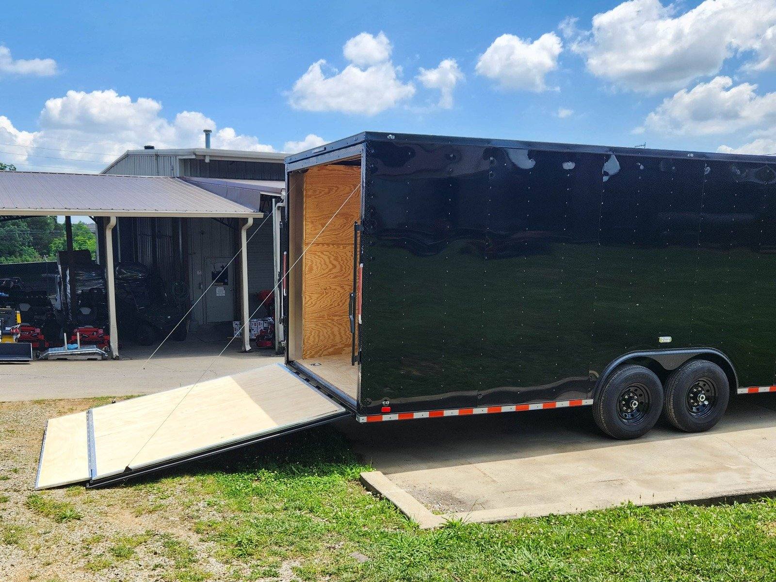 8.5×28 Black V-Nose Enclosed Trailer with Blackout Pkg (2) 7K Axles - Image 17