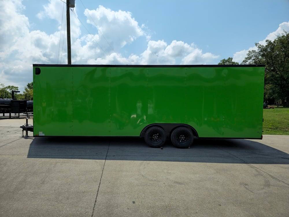 8.5×24 Neon Green Enclosed Trailer with Blackout Trim (2) 5200lb Axles - Image 4