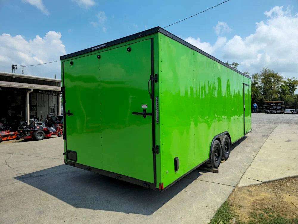 8.5×24 Neon Green Enclosed Trailer with Blackout Trim (2) 5200lb Axles - Image 7