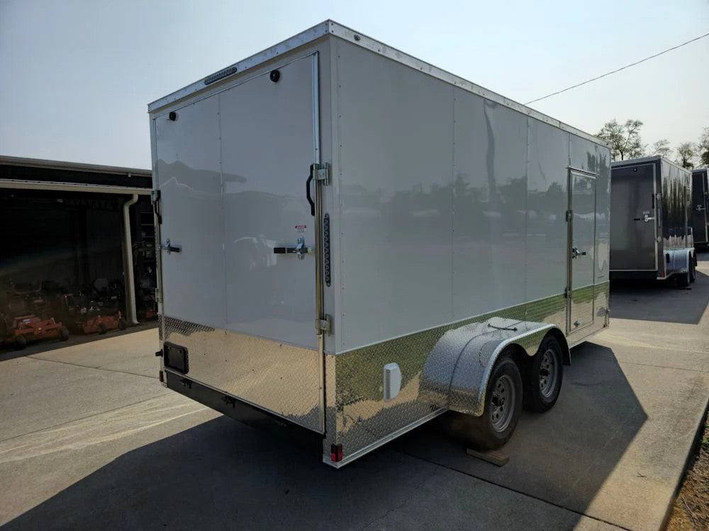 7′ X 16′ White Vnose Enclosed Trailer (2) 3,500lb Axles 7ft With Splash Guards - Image 4