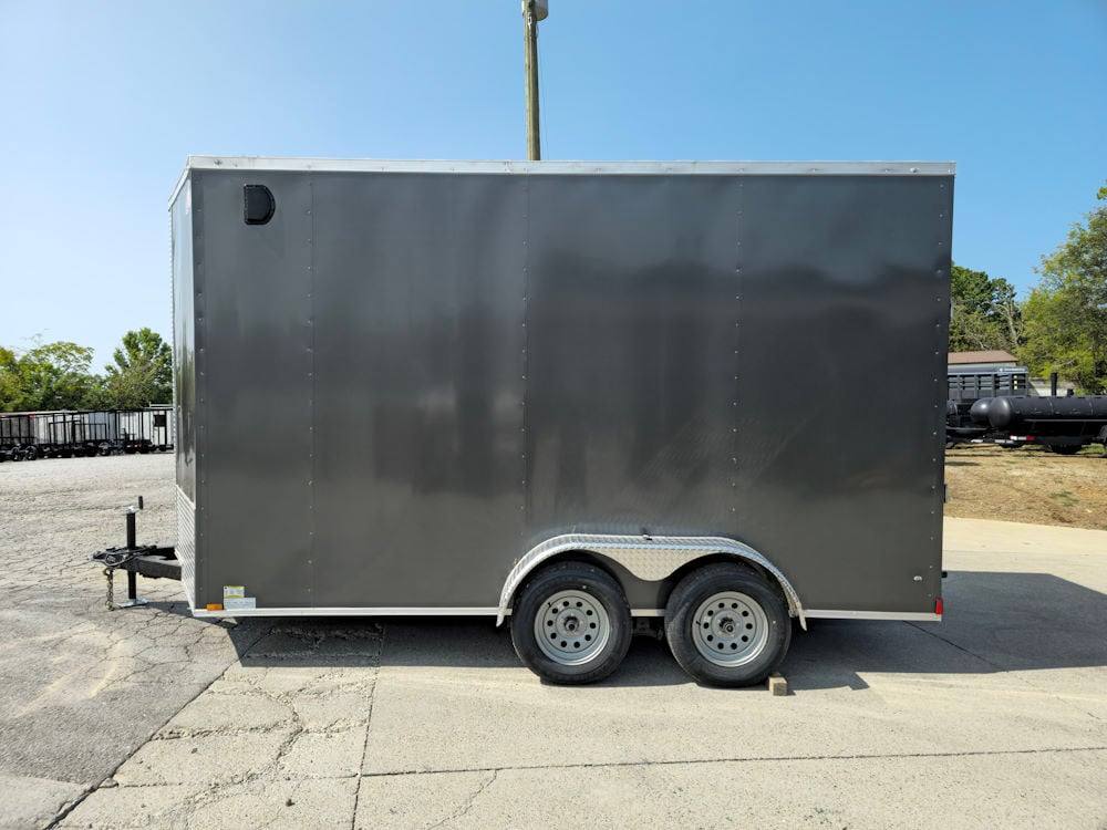 7′ x 14′ Charcoal Gray Enclosed Trailer 8ft Interior (2) 3500 lb Axles - Image 7