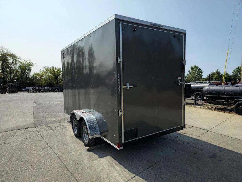 7′ x 14′ Charcoal Gray Enclosed Trailer 8ft Interior (2) 3500 lb Axles - Image 5