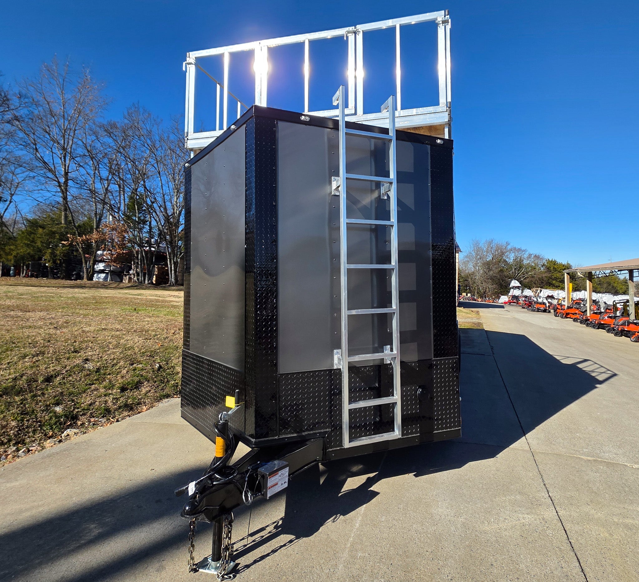 8.5’X24′ Charcoal Enclosed Trailer Hybrid Roof Platform and Equipment Hauler (2) 8000lb Axle - Image 3