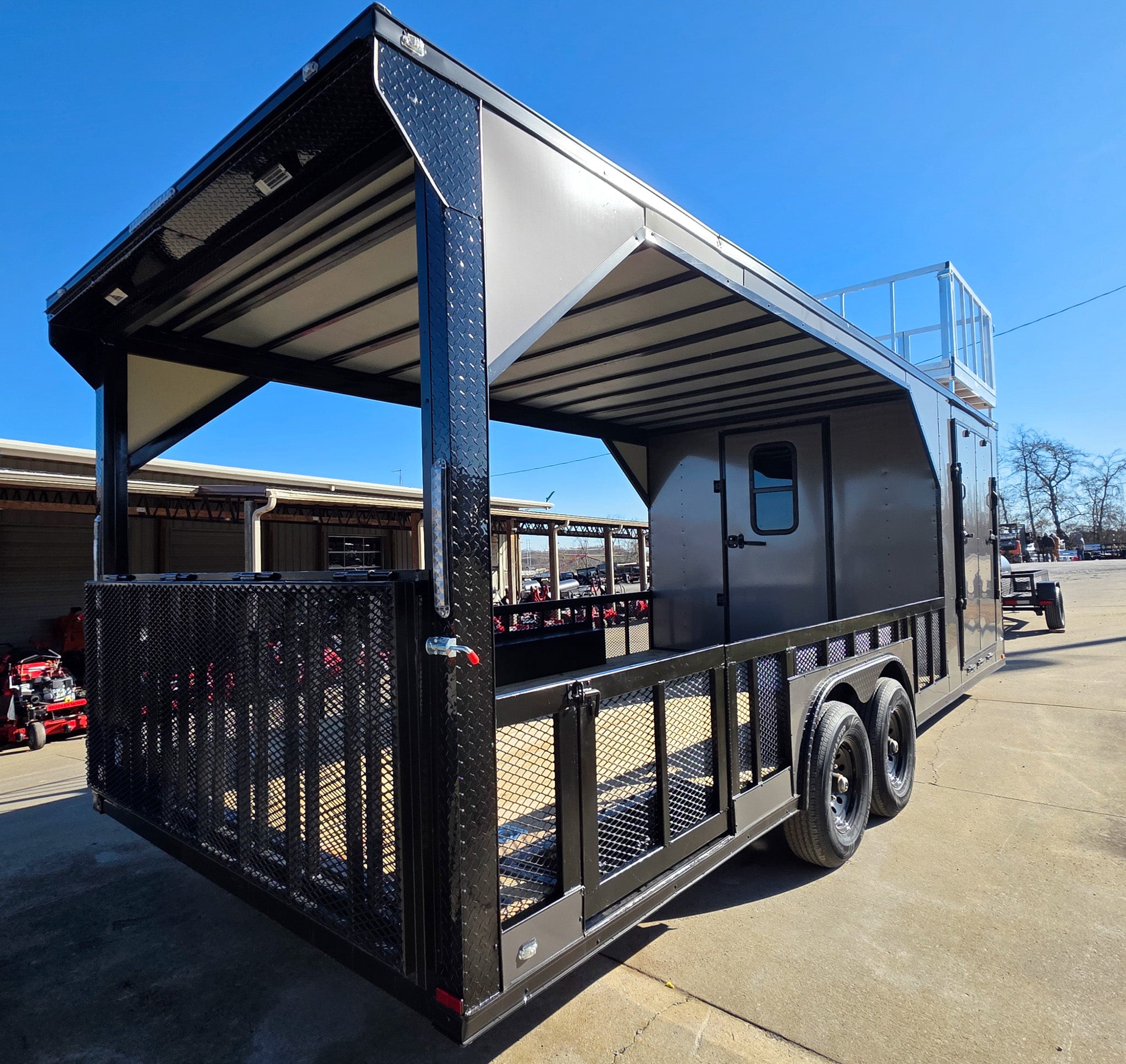 8.5’X24′ Charcoal Enclosed Trailer Hybrid Roof Platform and Equipment Hauler (2) 8000lb Axle - Image 10