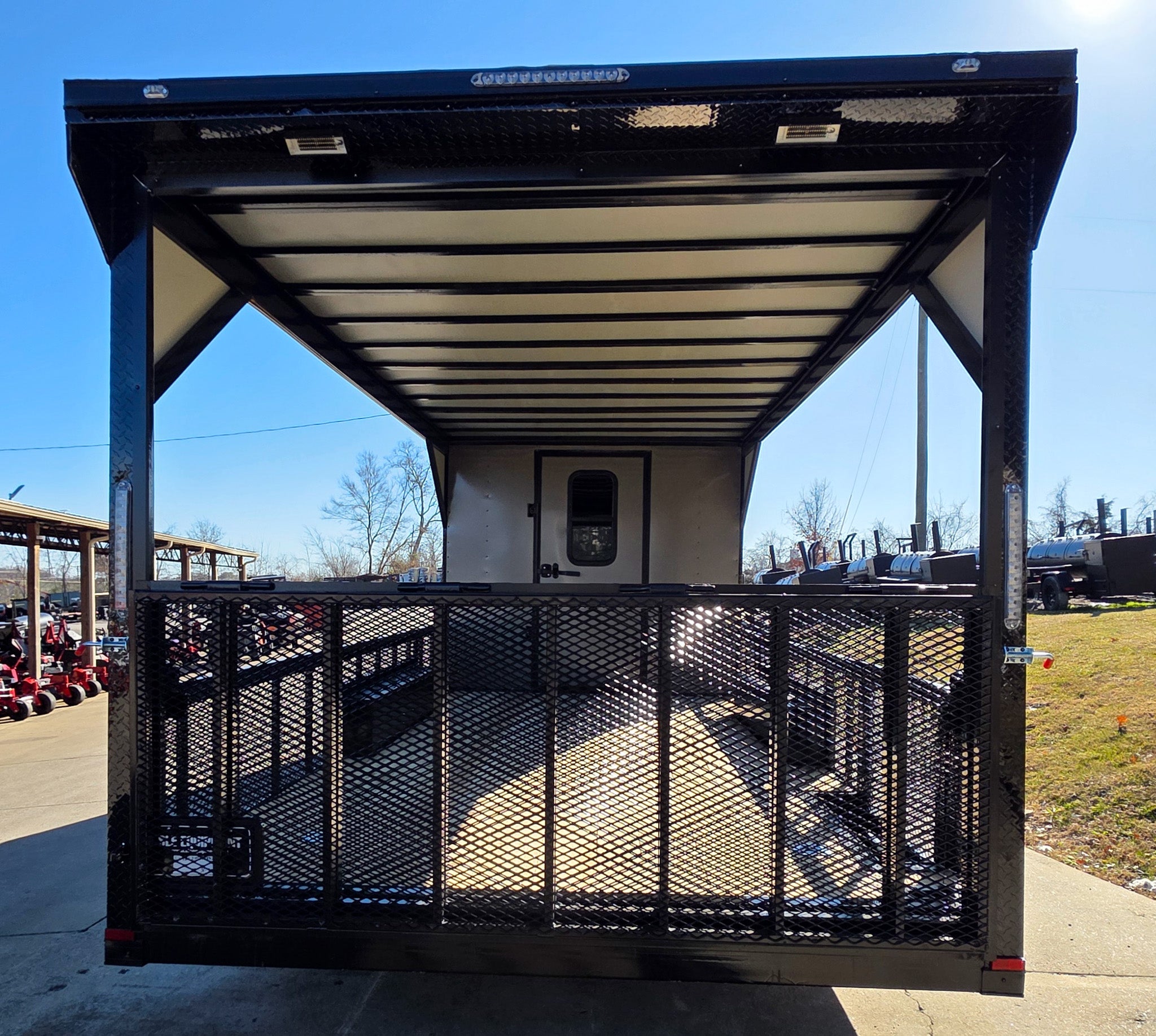 8.5’X24′ Charcoal Enclosed Trailer Hybrid Roof Platform and Equipment Hauler (2) 8000lb Axle - Image 9