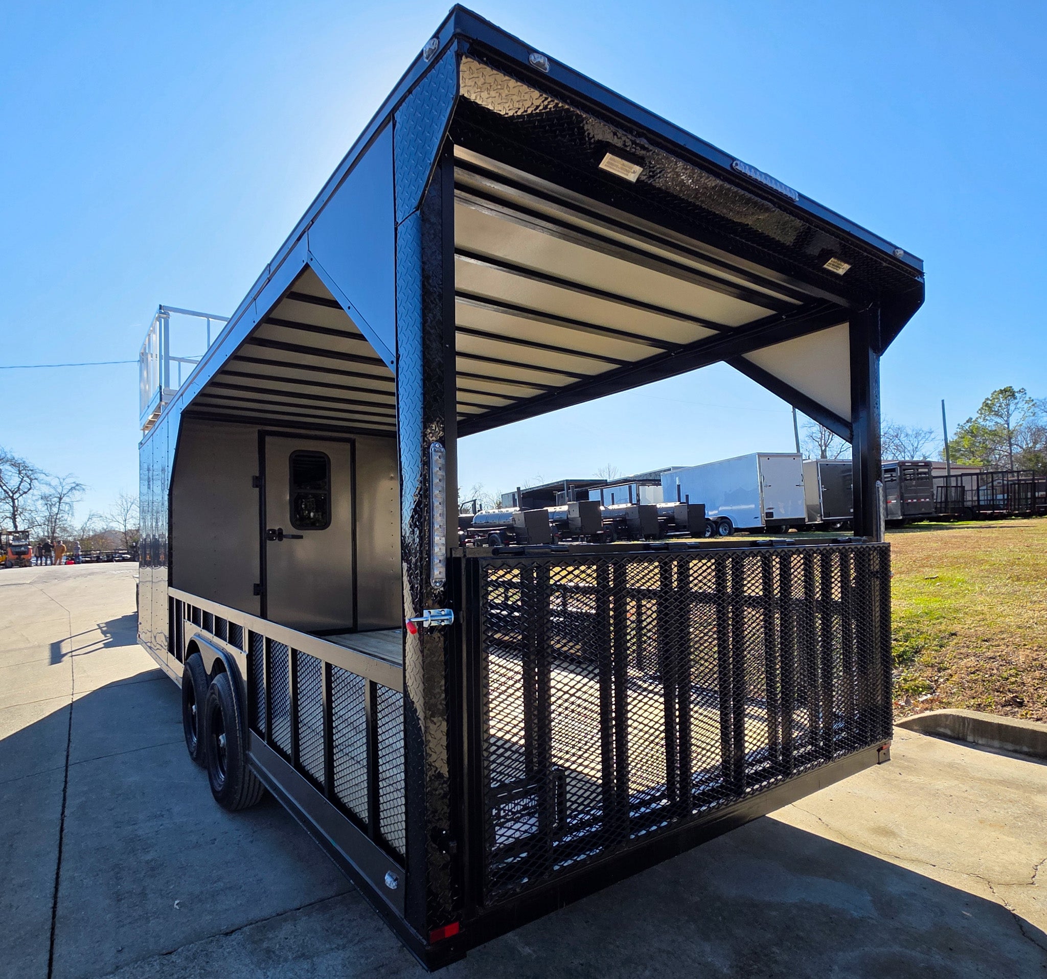 8.5’X24′ Charcoal Enclosed Trailer Hybrid Roof Platform and Equipment Hauler (2) 8000lb Axle - Image 8