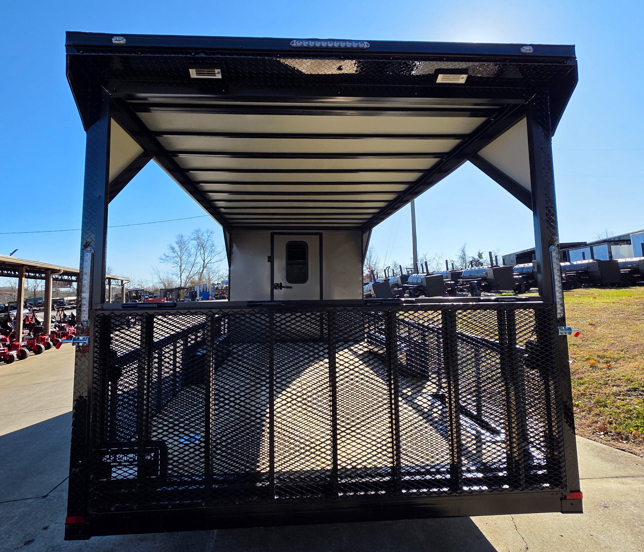 8.5’X24′ Charcoal Enclosed Trailer Hybrid Roof Platform and Equipment Hauler (2) 8000lb Axle - Image 11