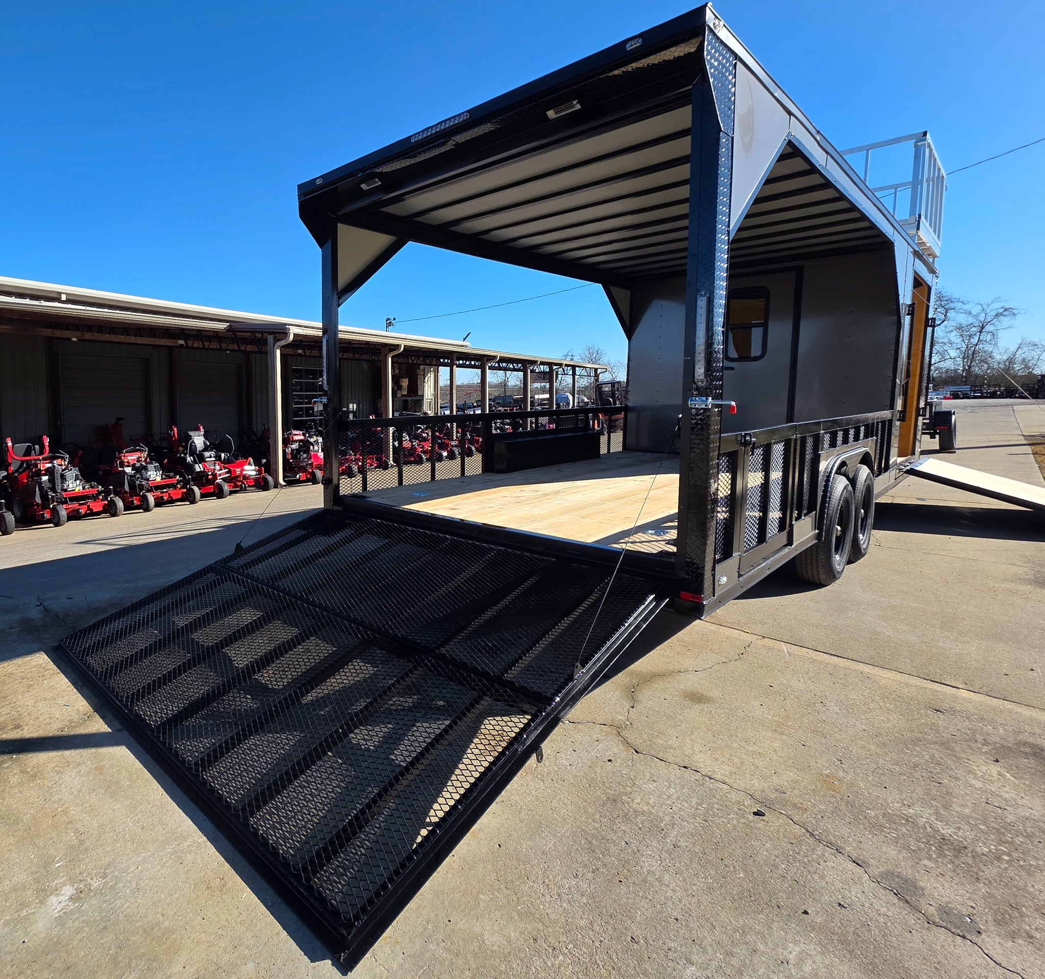 8.5’X24′ Charcoal Enclosed Trailer Hybrid Roof Platform and Equipment Hauler (2) 8000lb Axle - Image 12