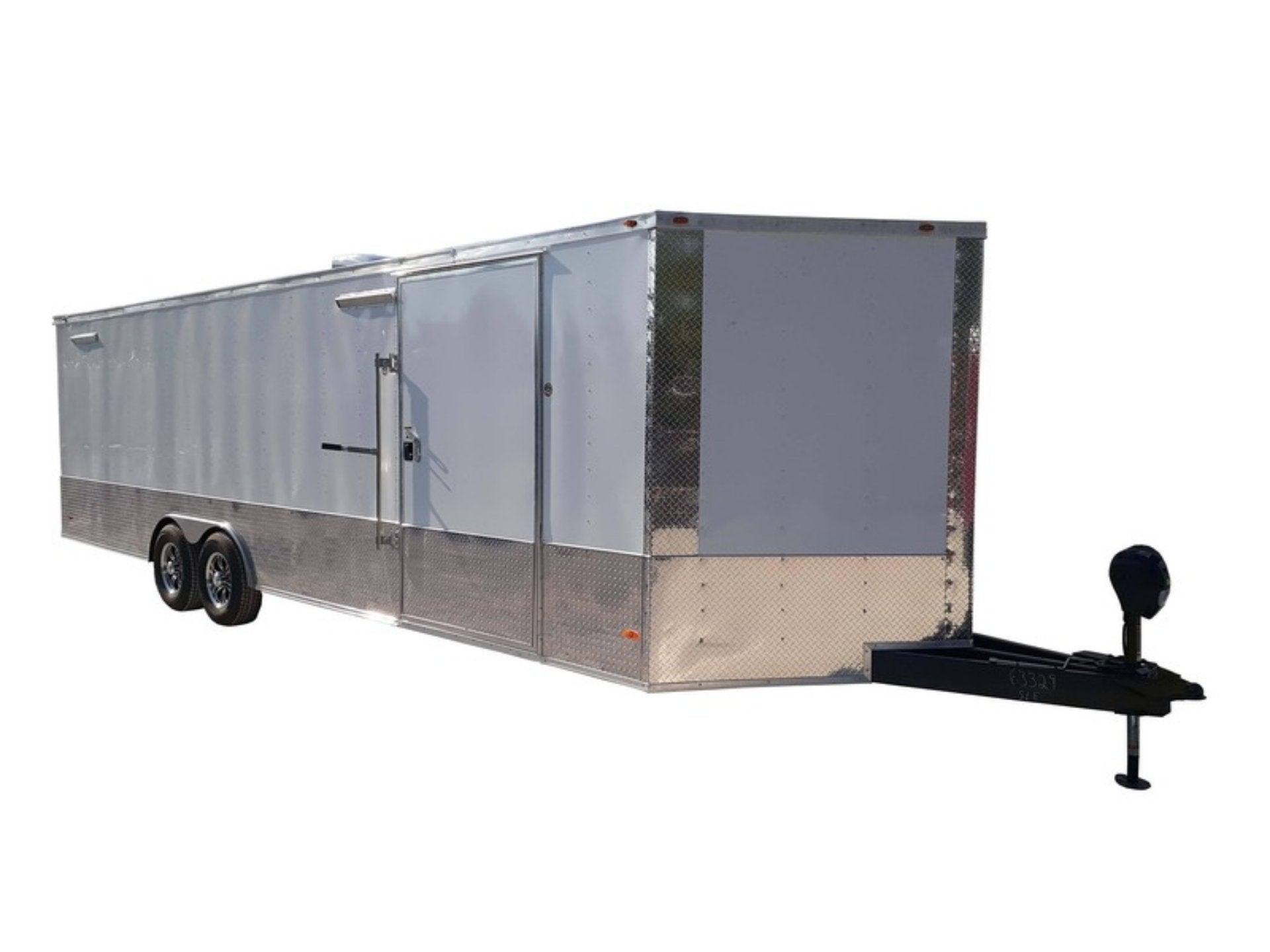 White Custom Enclosed Trailer 8.5′ X 26′ Car Hauler Storage