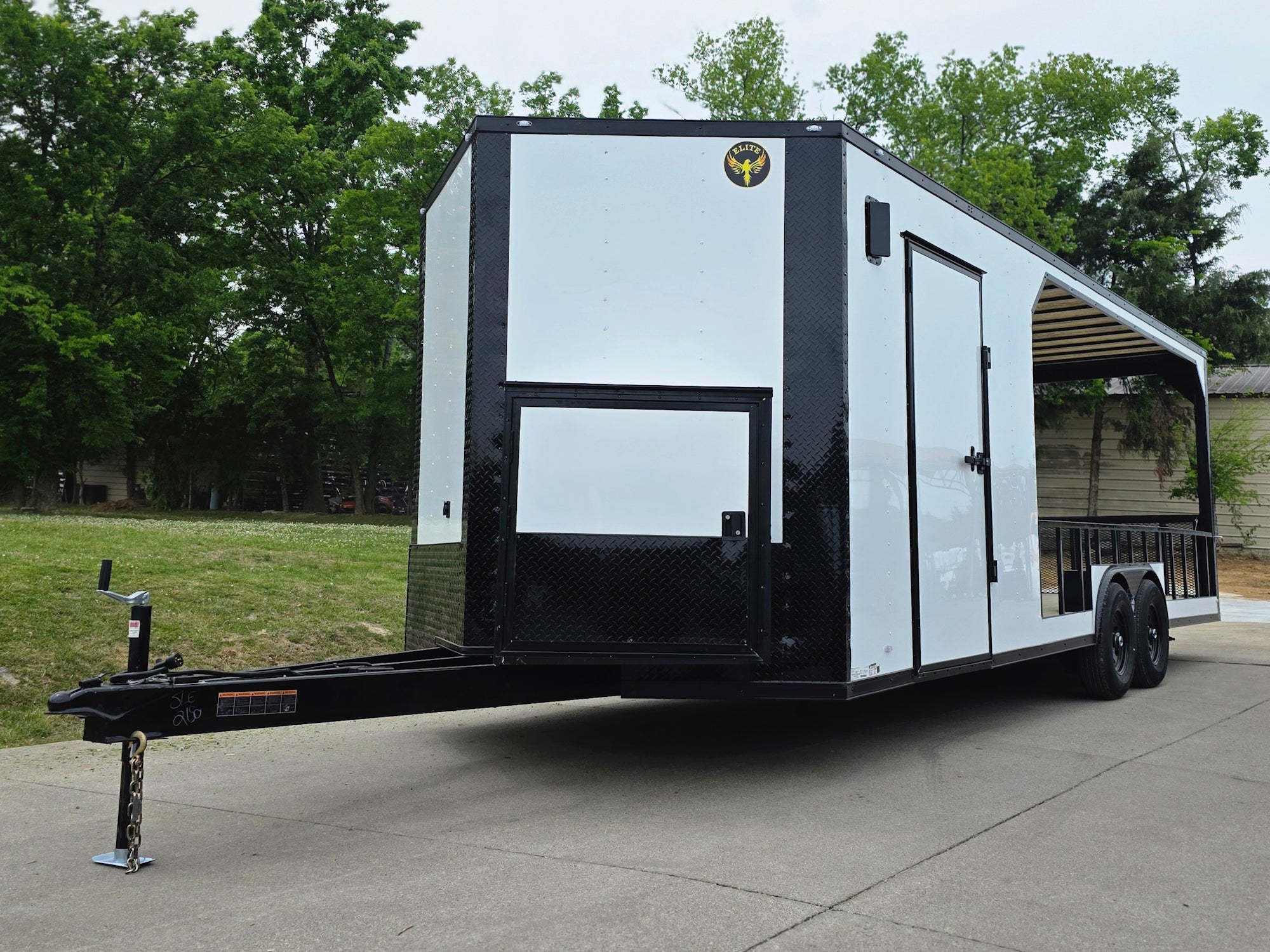 8.5’X24′ White Hybrid Enclosed Trailer W/ Roof Covered Deck and Gen box (2)7,000lb Axles - Image 2