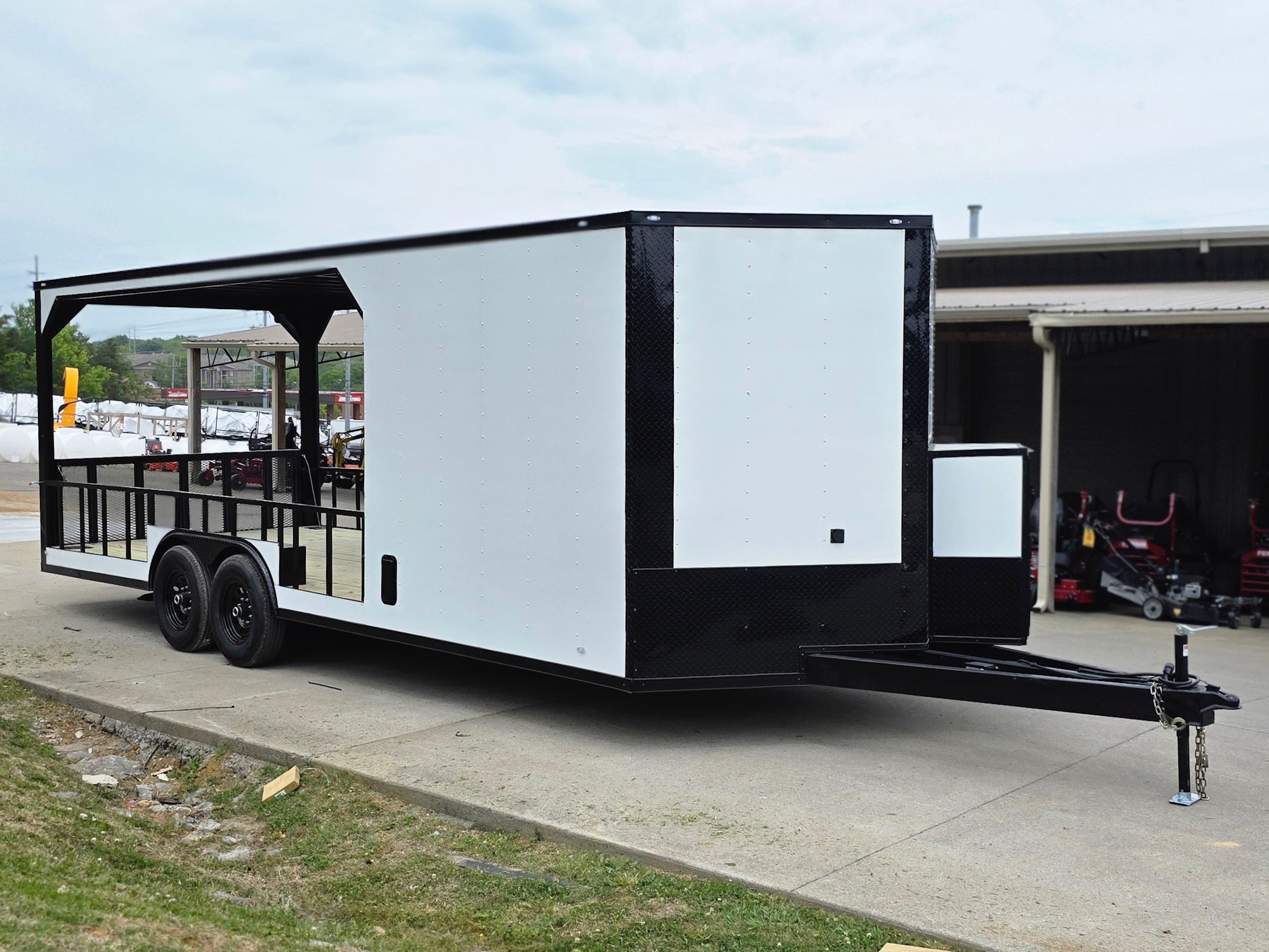 8.5’X24′ White Hybrid Enclosed Trailer W/ Roof Covered Deck and Gen box (2)7,000lb Axles - Image 7