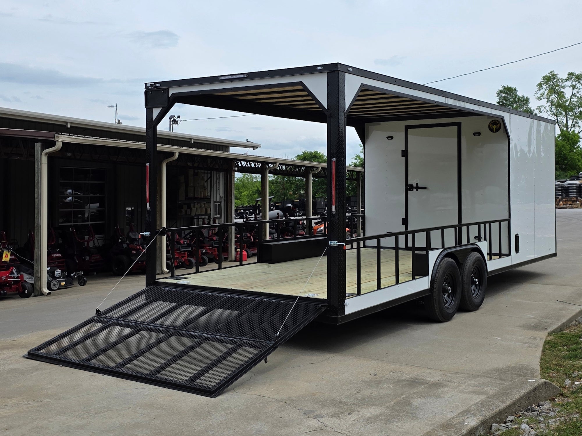 8.5’X24′ White Hybrid Enclosed Trailer W/ Roof Covered Deck and Gen box (2)7,000lb Axles - Image 13