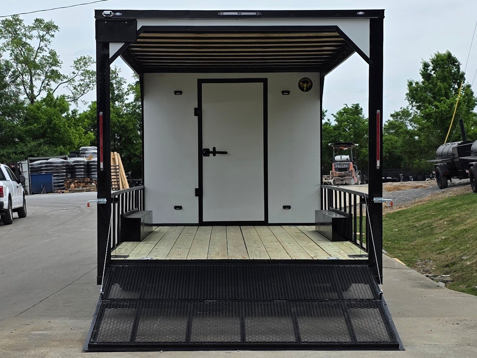 8.5’X24′ White Hybrid Enclosed Trailer W/ Roof Covered Deck and Gen box (2)7,000lb Axles - Image 12