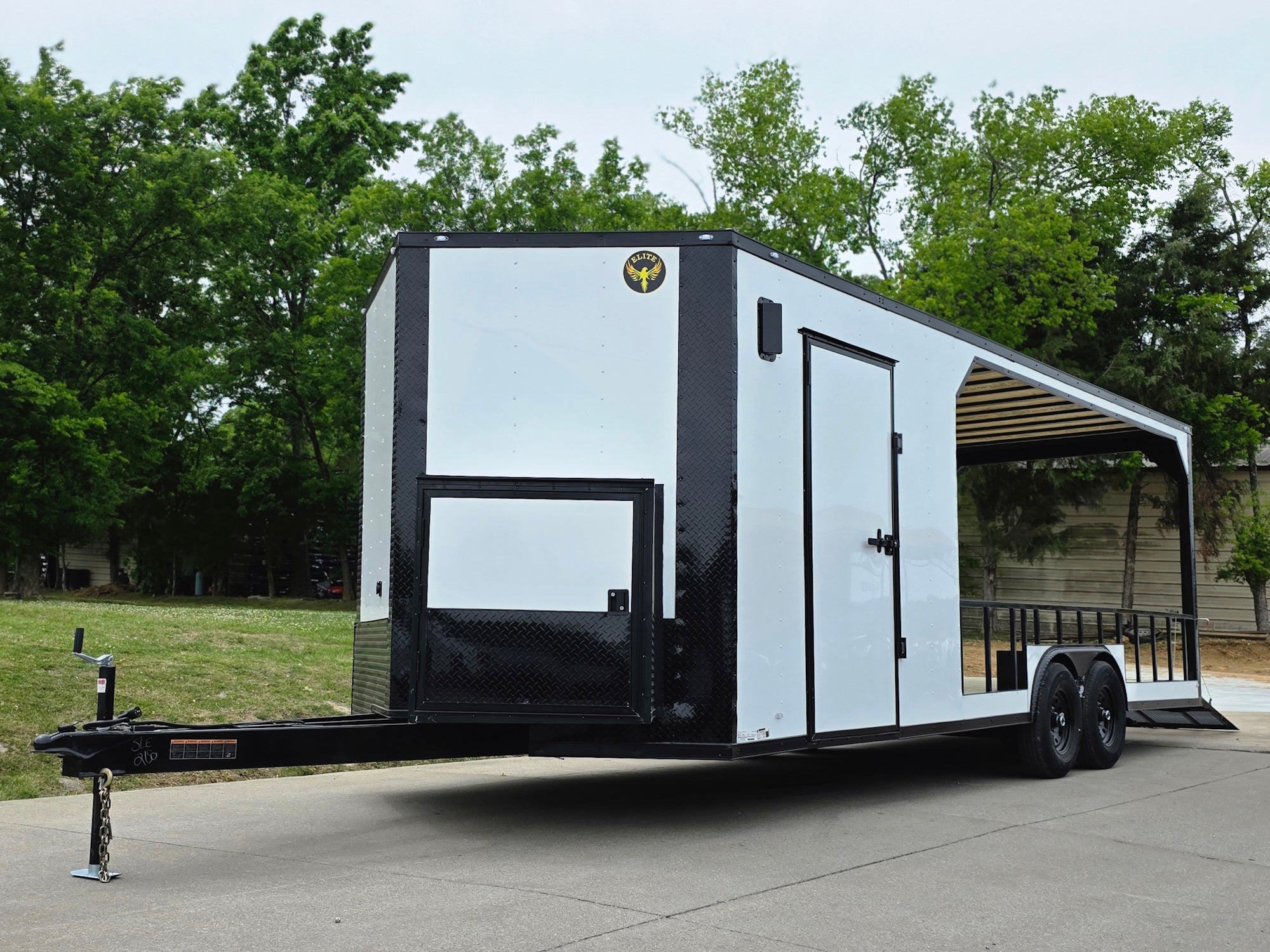 8.5’X24′ White Hybrid Enclosed Trailer W/ Roof Covered Deck and Gen box (2)7,000lb Axles - Image 9