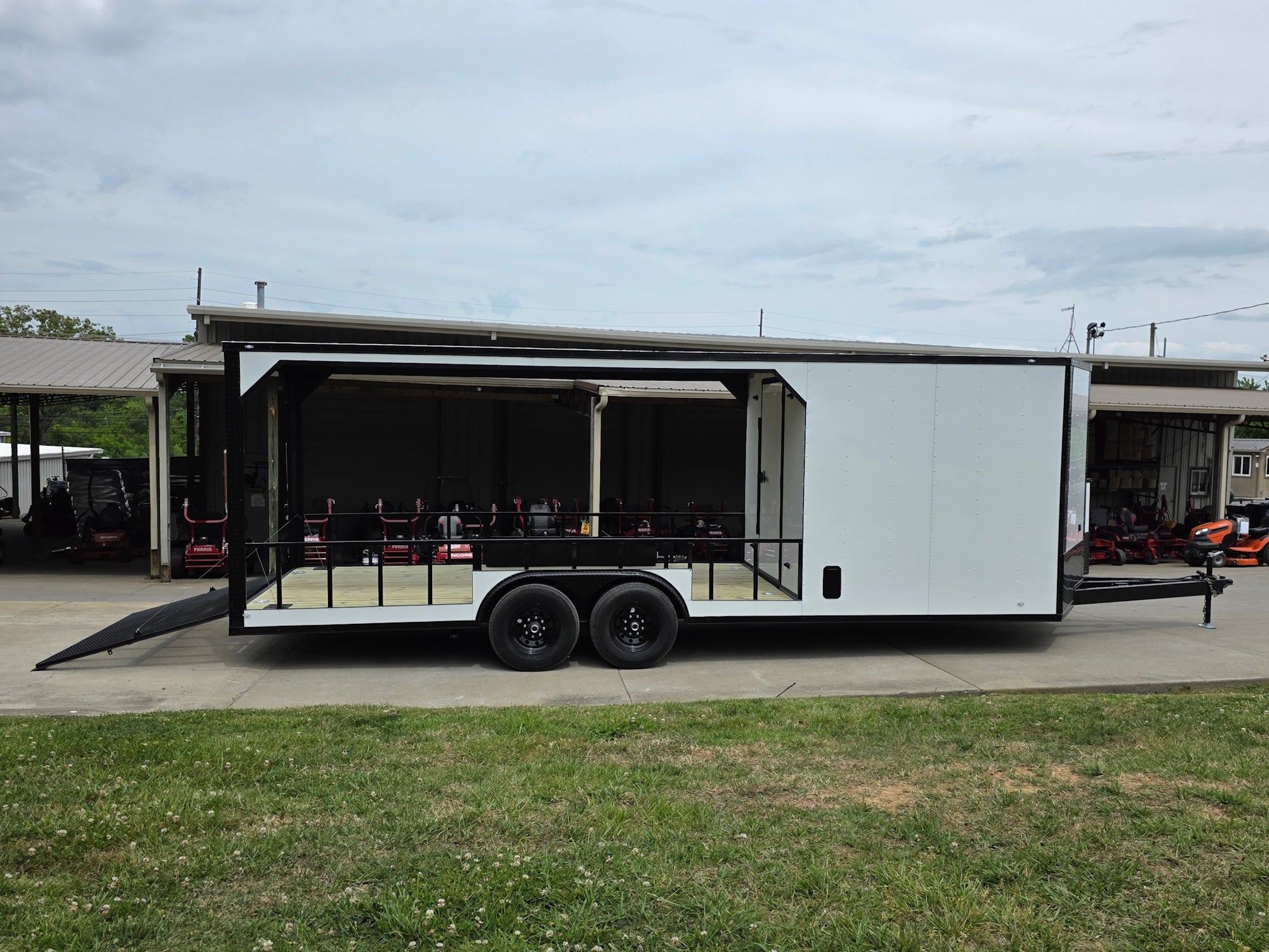 8.5’X24′ White Hybrid Enclosed Trailer W/ Roof Covered Deck and Gen box (2)7,000lb Axles - Image 14