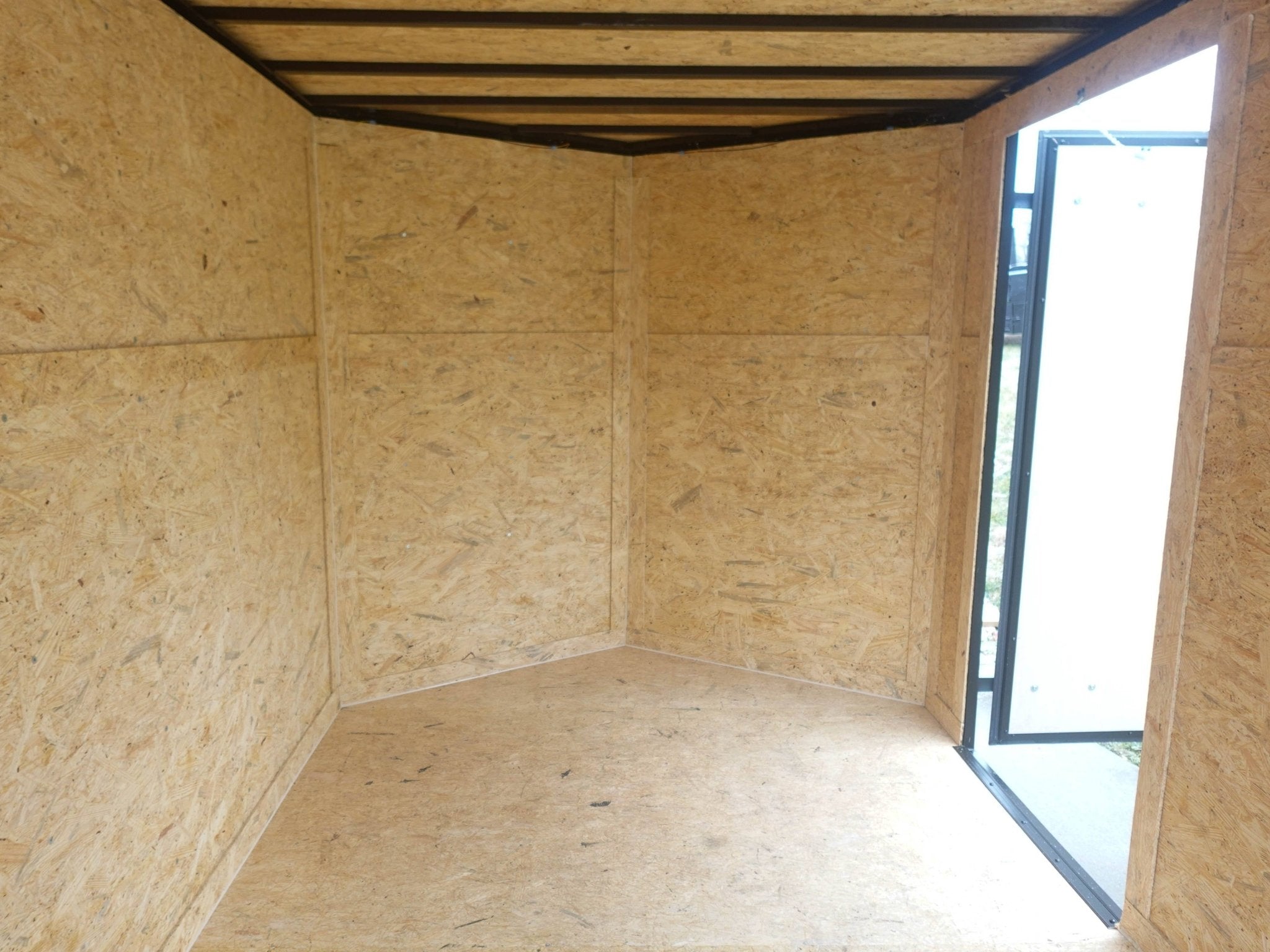 7×12 Enclosed Trailer White V-Nose Blackout Package 3,500lb Axle Storage - Image 14