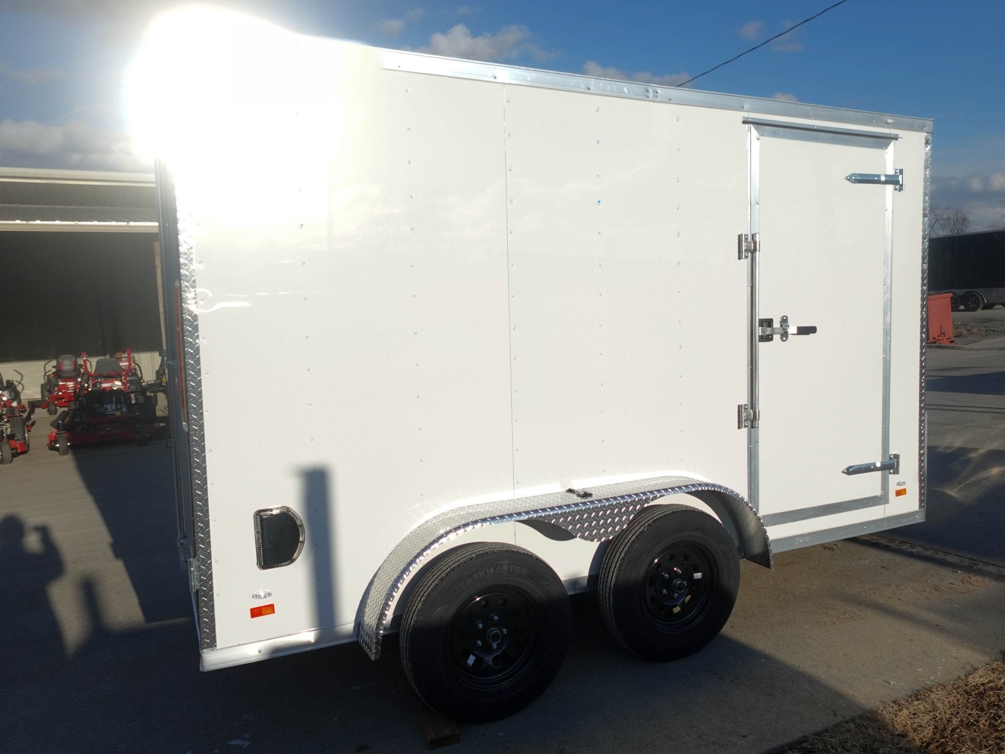 7×12 Tandem White V-Nose Enclosed Trailer - Image 7