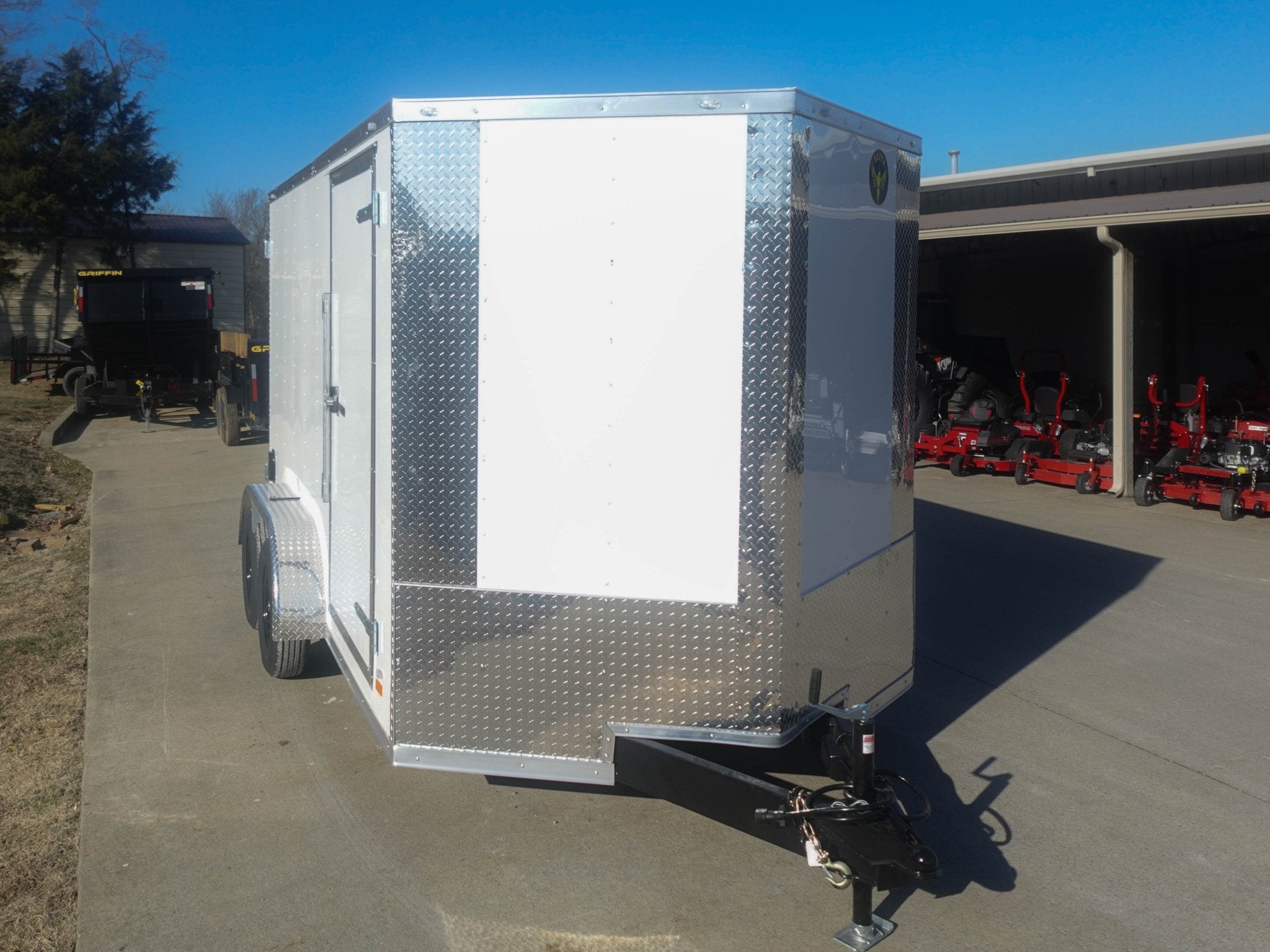 7×12 Tandem White V-Nose Enclosed Trailer - Image 5