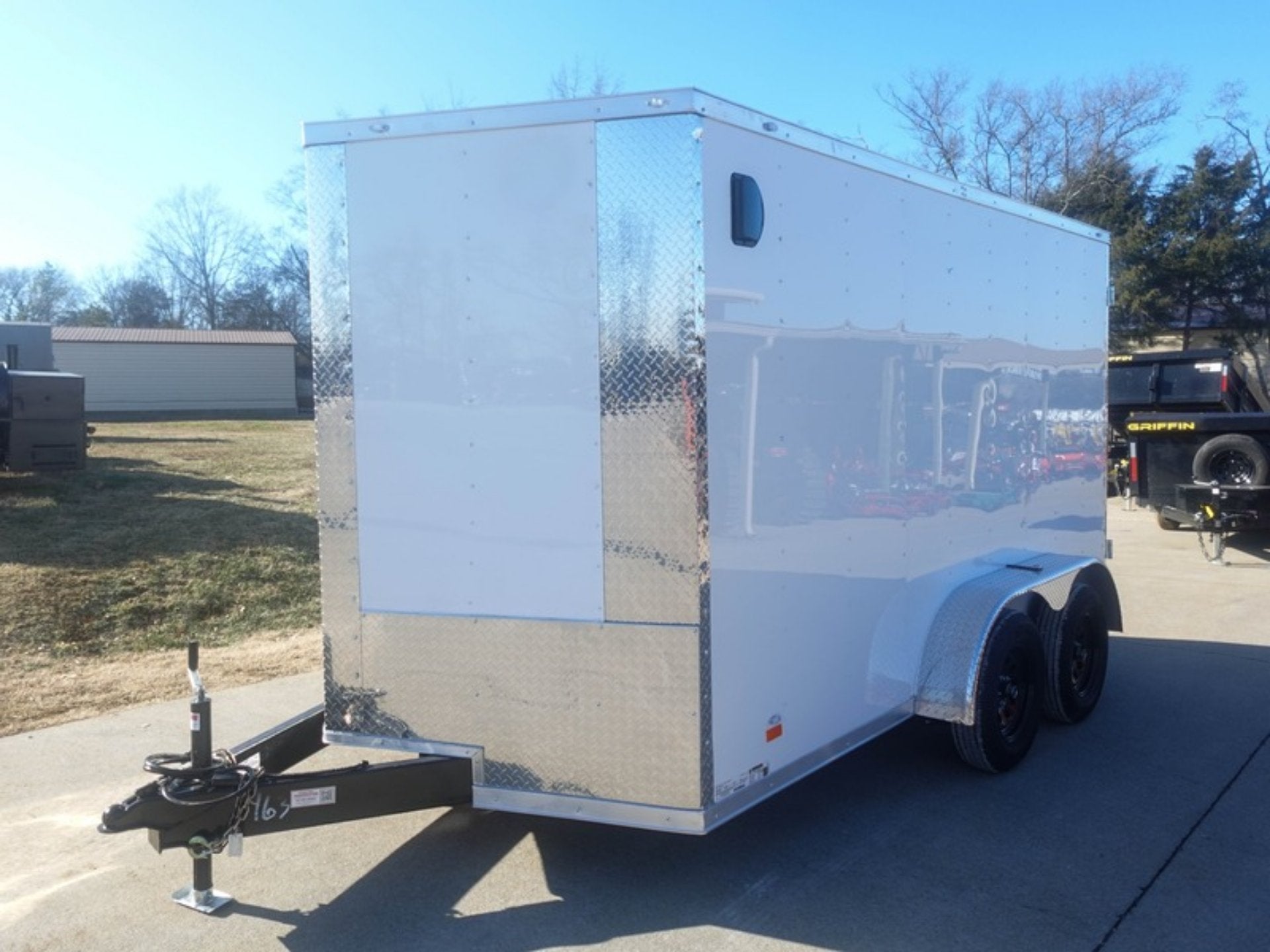 7×12 Tandem White V-Nose Enclosed Trailer - Image 2