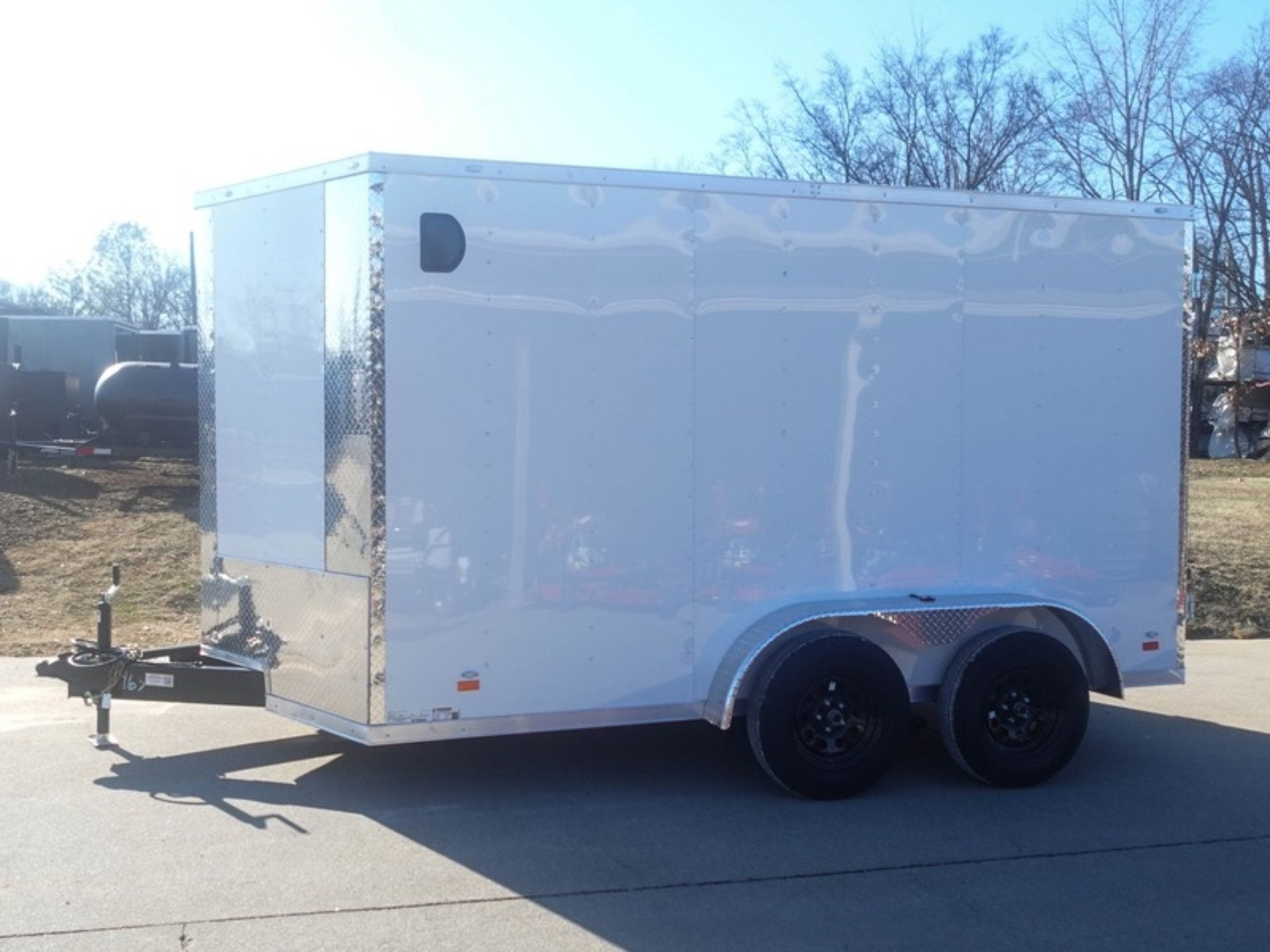 7×12 Tandem White V-Nose Enclosed Trailer - Image 3