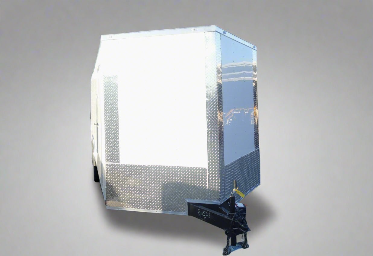 8.5×24 White V-Nose Enclosed Trailer (2) 3500lb Axles 7K GVWR - Image 2