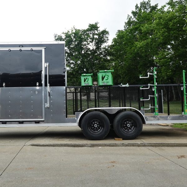 7×20 Black Hybrid Enclosed Trailer ATP Floor (2) 7K Axles