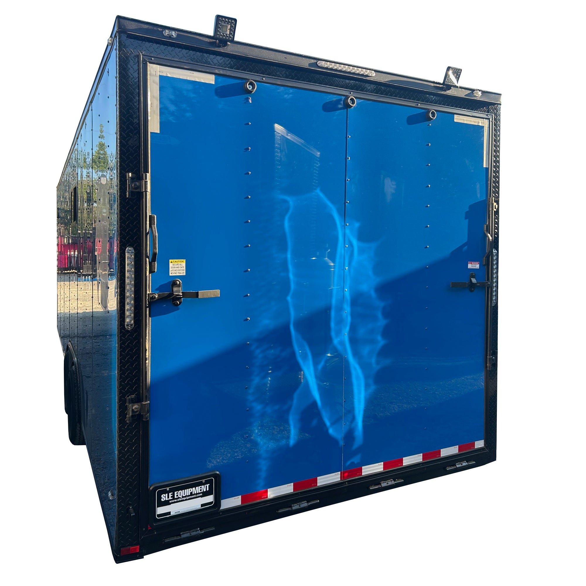 8.5′ X 24′ Cobalt Blue With Blackout Custom Enclosed Trailer - Image 2