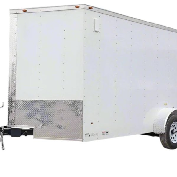 7×12 V-Nose Enclosed Trailer 3,500lb Axle with Ramp and Brakes