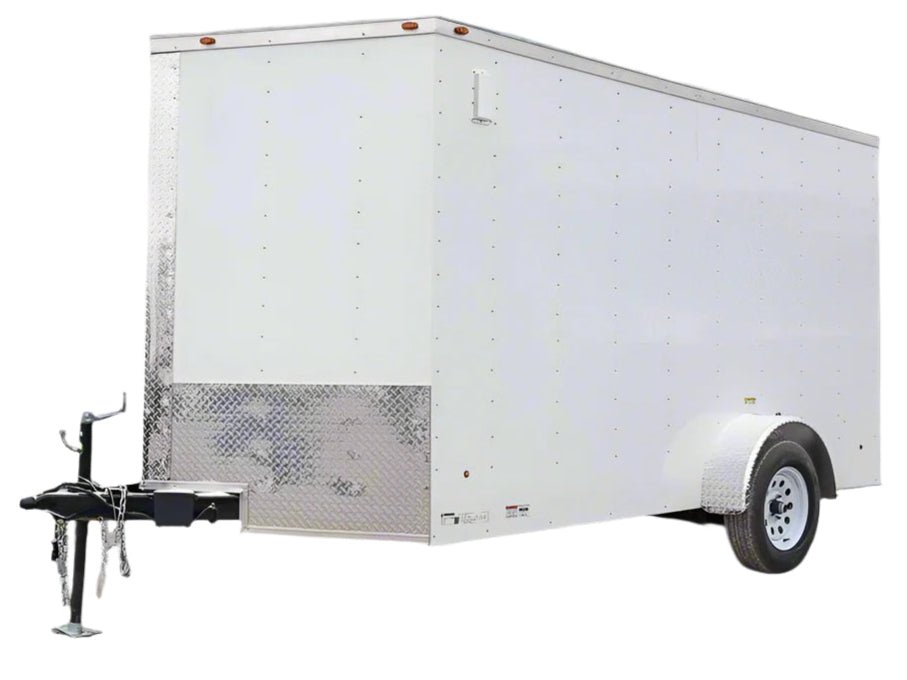7×12 V-Nose Enclosed Trailer 3,500lb Axle with Ramp and Brakes