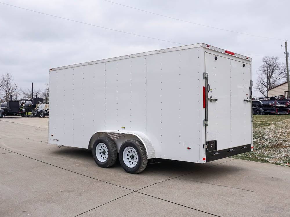 7×16 White V-Nose Enclosed Trailer Lawn Mower Cargo Trailer Storage - Image 9