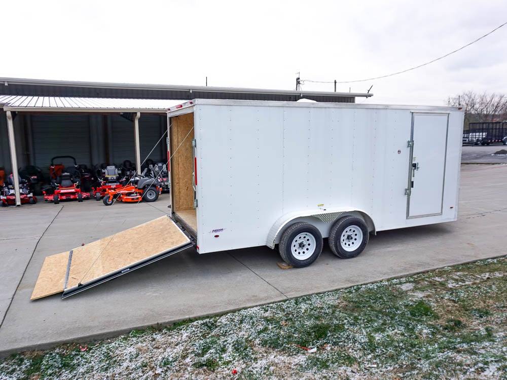 7×16 White V-Nose Enclosed Trailer Lawn Mower Cargo Trailer Storage - Image 15