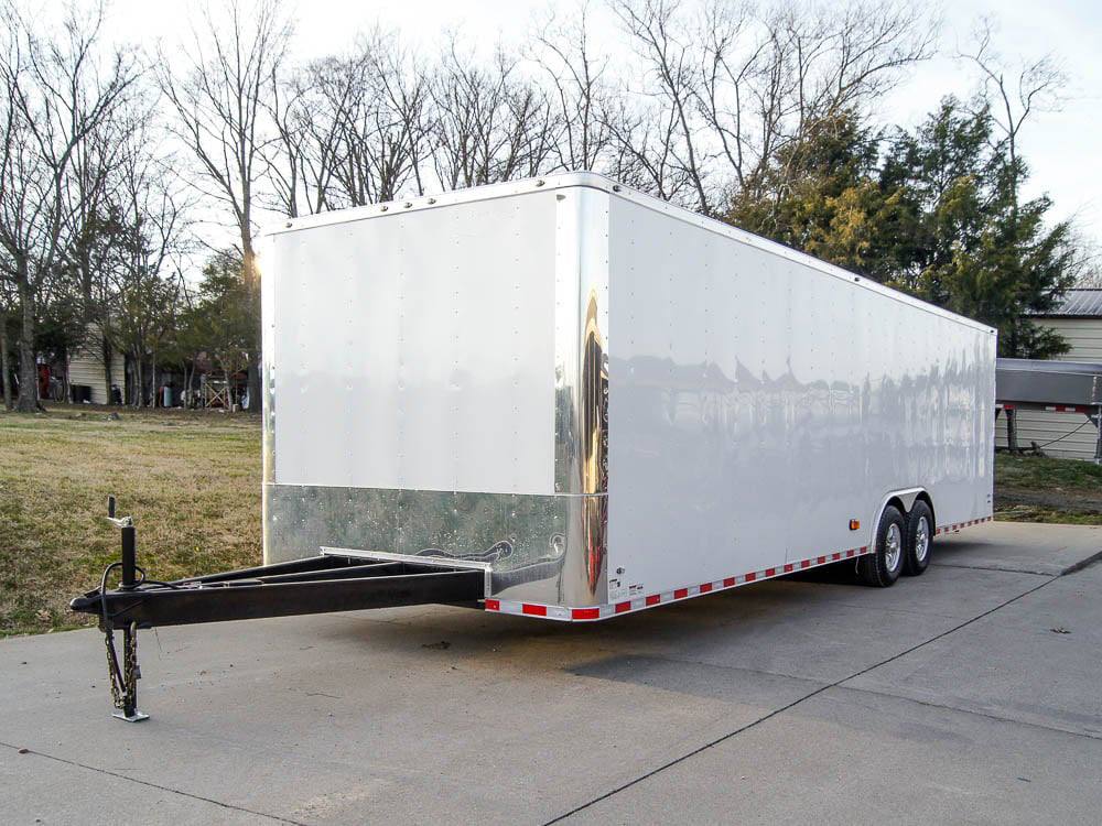 8.5×28 Flat Nose White Enclosed Trailer (2) 5,200lb Axles Cargo Storage - Image 2