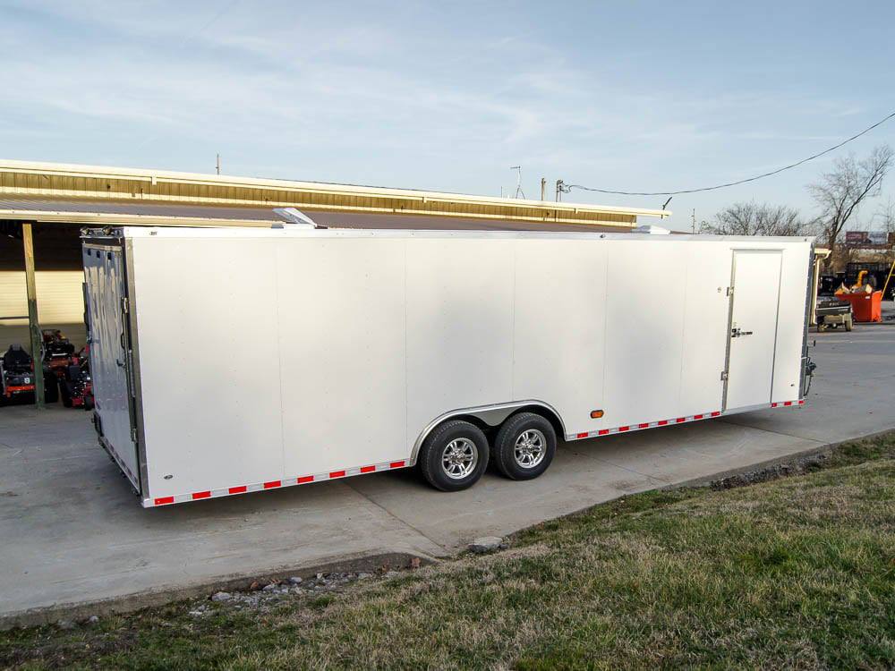 8.5×28 Flat Nose White Enclosed Trailer (2) 5,200lb Axles Cargo Storage - Image 6