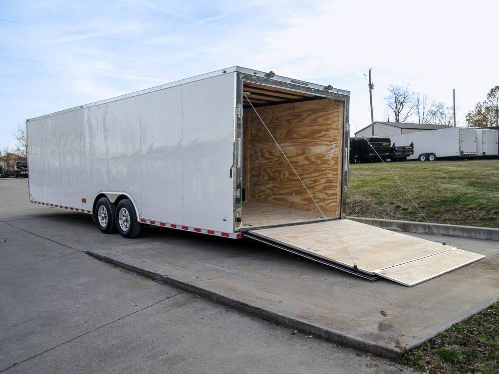 8.5×28 Flat Nose White Enclosed Trailer (2) 5,200lb Axles Cargo Storage - Image 15