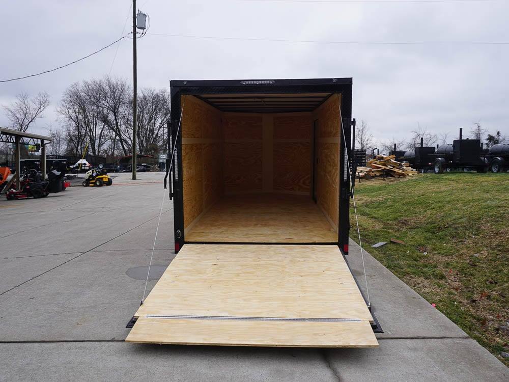 7×14 Enclosed Trailer Red V-Nose Blackout Package 3,500lb Axle Storage - Image 10
