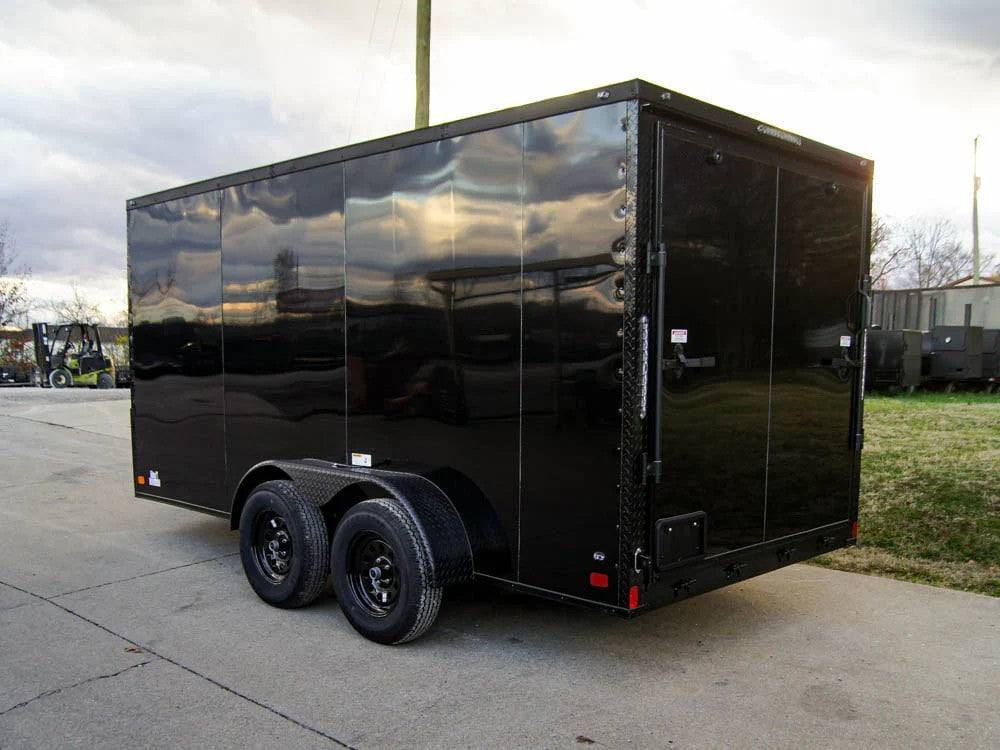 7×14 Black V-Nose Enclosed Trailer Blkout Pkg (2) 3,500lb Axles Elec Pkg - Image 5