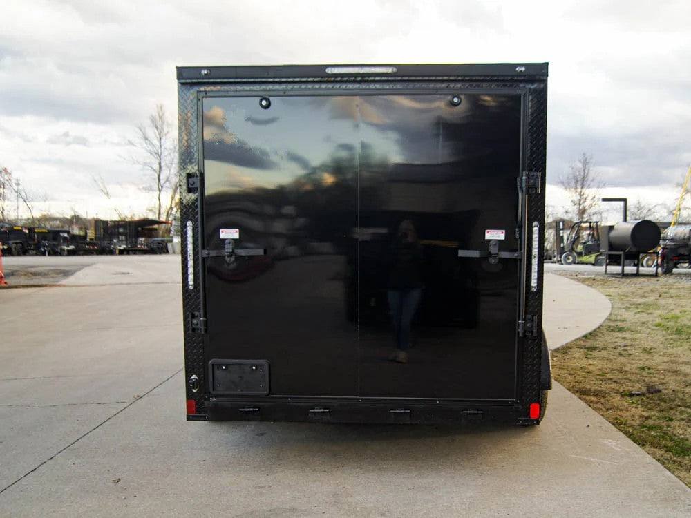 7×14 Black V-Nose Enclosed Trailer Blkout Pkg (2) 3,500lb Axles Elec Pkg - Image 4