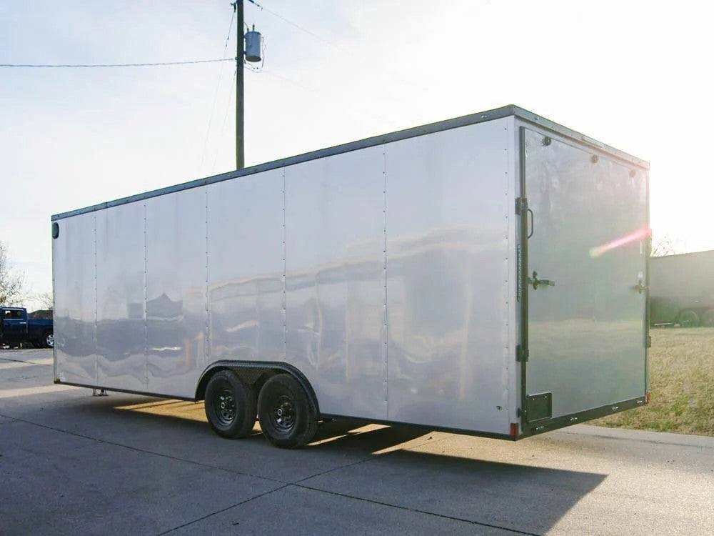 8.5×24 Silver V-Nose Enclosed Trailer Blackout Pkg (2) 5,200lb Axles - Image 6
