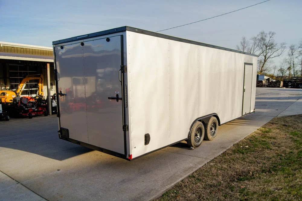 8.5×24 Silver V-Nose Enclosed Trailer Blackout Pkg (2) 5,200lb Axles - Image 9