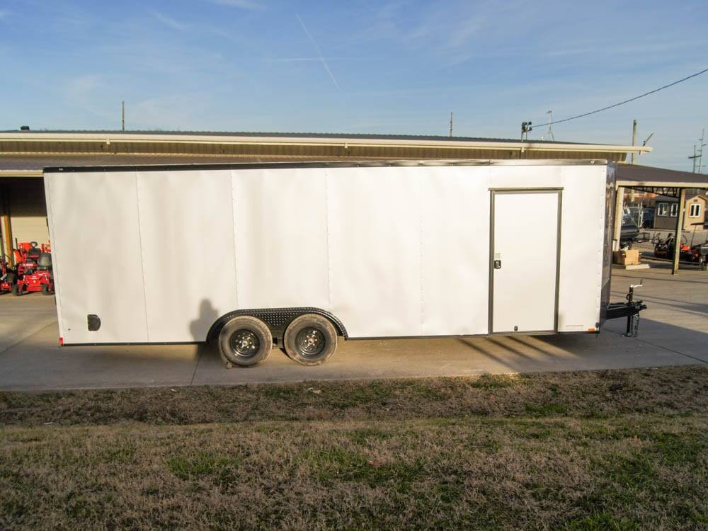 8.5×24 Silver V-Nose Enclosed Trailer Blackout Pkg (2) 5,200lb Axles - Image 4