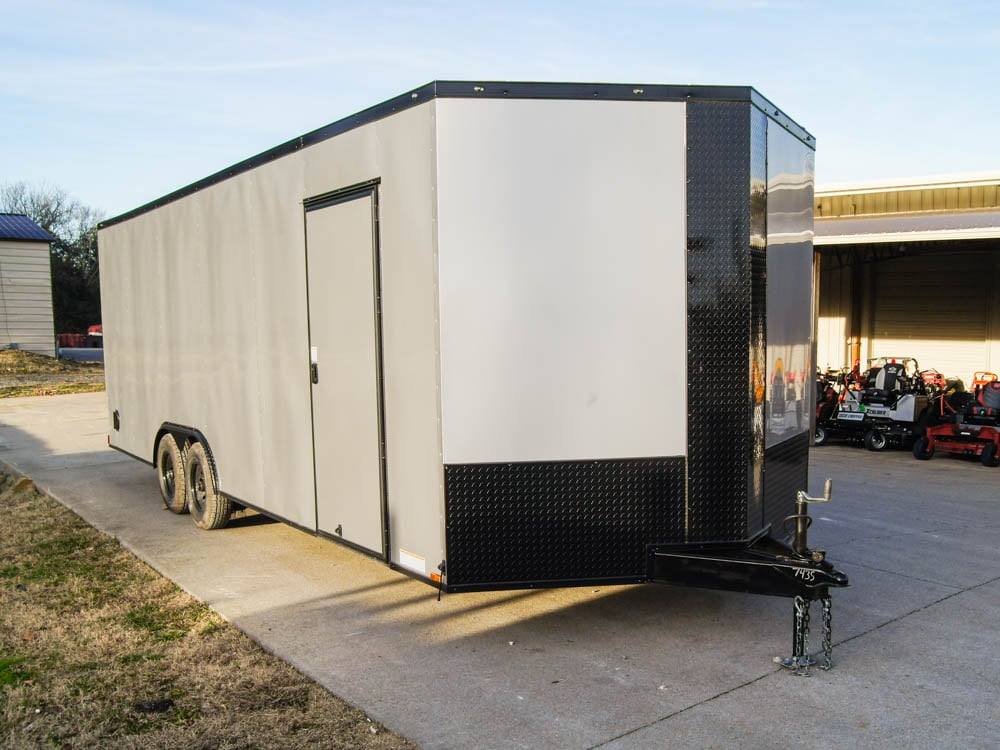 8.5×24 Silver V-Nose Enclosed Trailer Blackout Pkg (2) 5,200lb Axles - Image 5