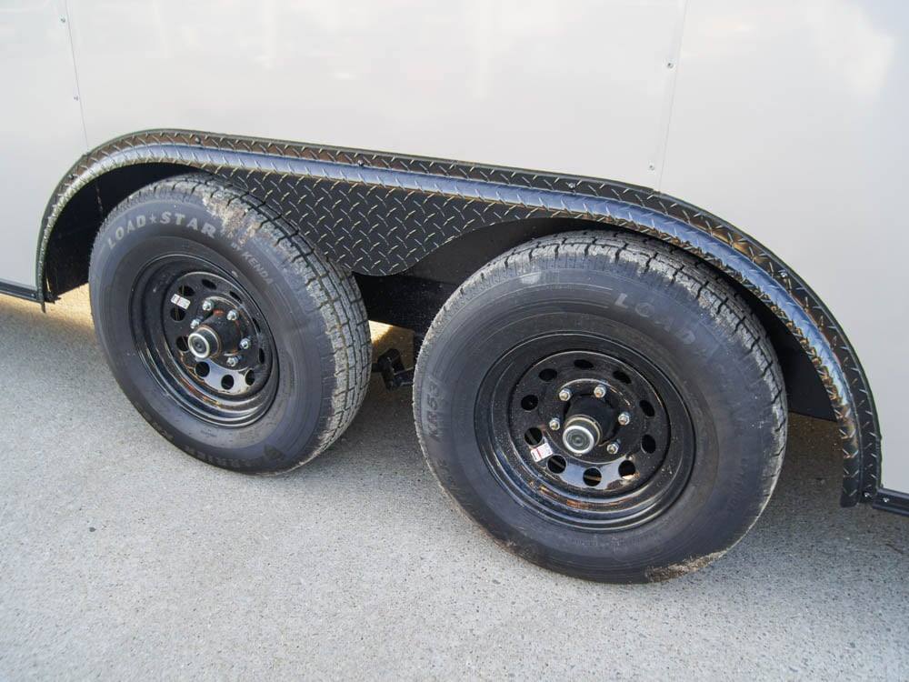 8.5×24 Silver V-Nose Enclosed Trailer Blackout Pkg (2) 5,200lb Axles - Image 12