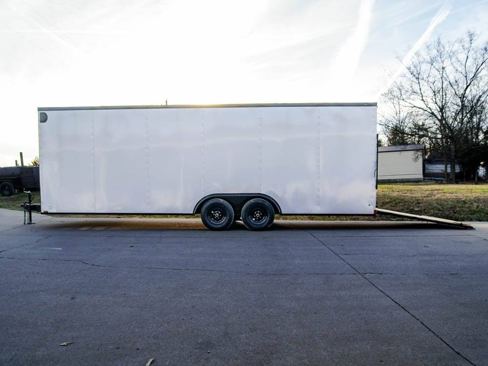 8.5×24 Silver V-Nose Enclosed Trailer Blackout Pkg (2) 5,200lb Axles - Image 16